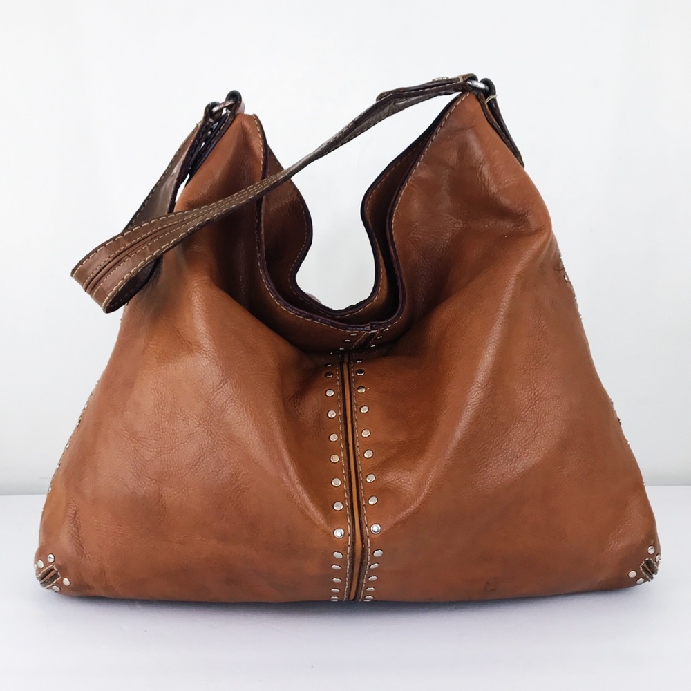 MK Distressed Luggage Leather Astor XL Hobo